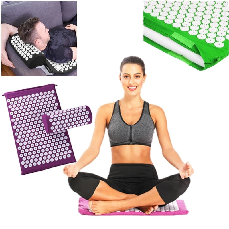 Massager Cushion Relieve Stress Back Body Yoga Mat