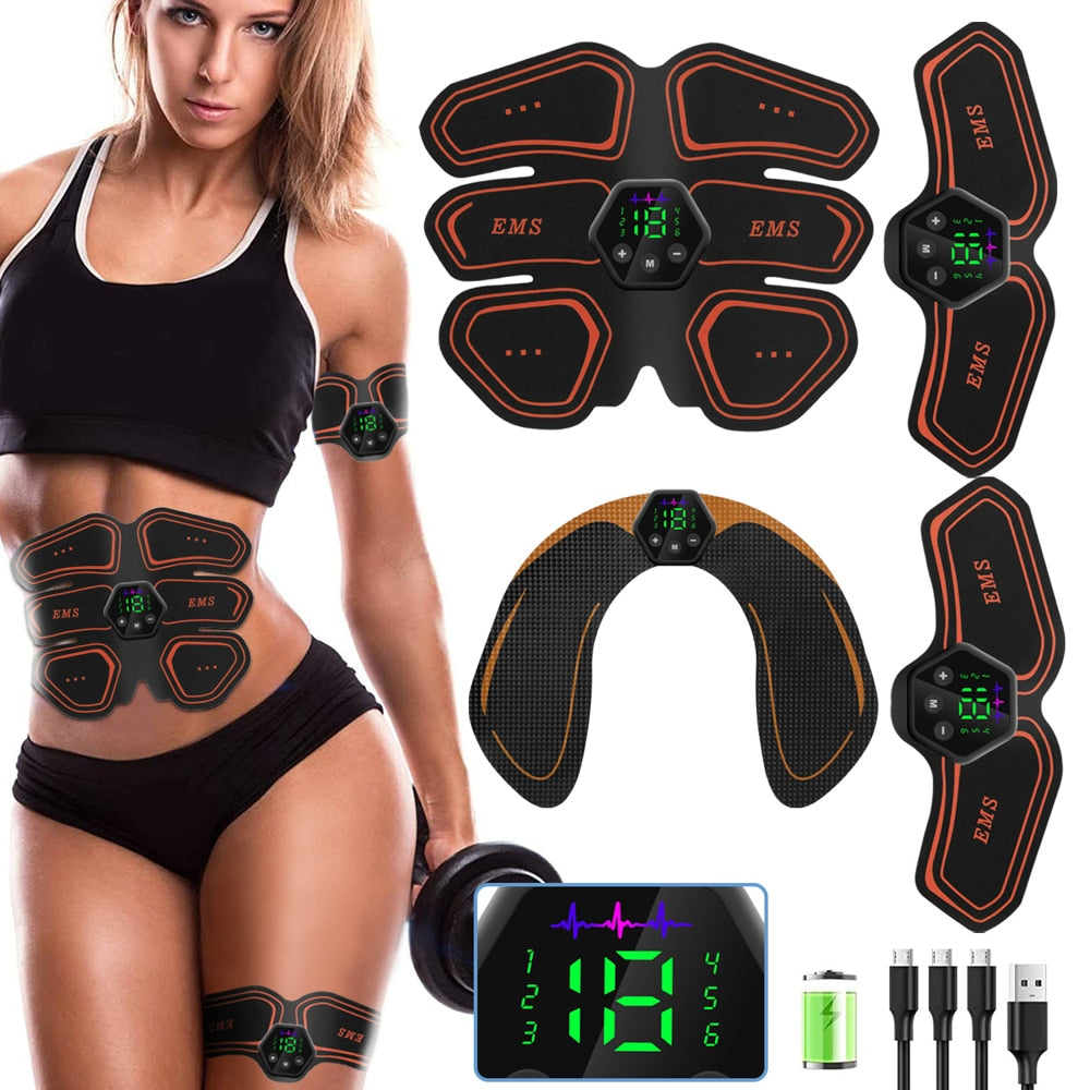 LCD Display Muscle Stimulator EMS Abdominal Hip Trainer