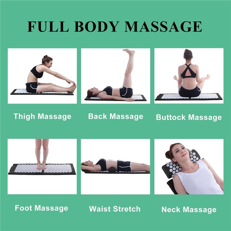 Massager Cushion Relieve Stress Back Body Yoga Mat