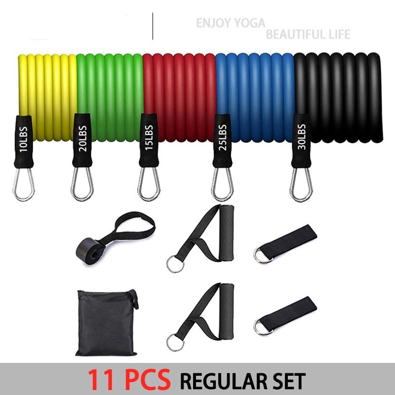 Resistance Elastic Band Strength Training Rod Set