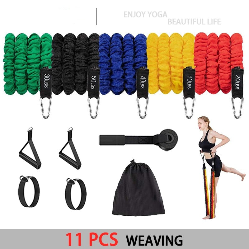 Resistance Elastic Band Strength Training Rod Set