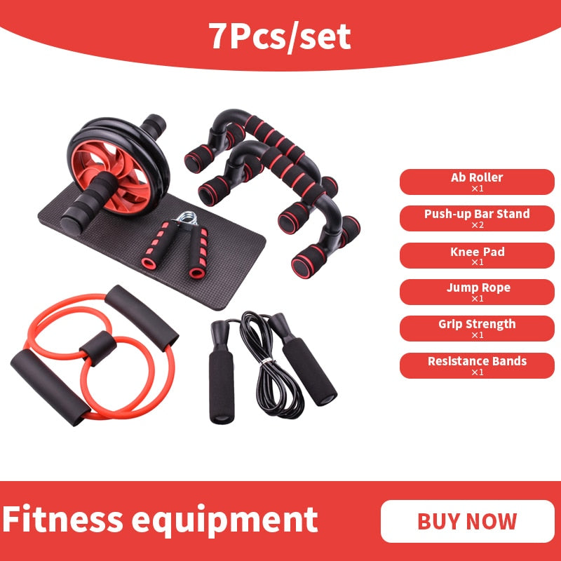 Fitness Ab Roller Kit for Men Women Bodybuilding Abdominal Core Muscle Exercise Strength Training Lose Weight Home Gym Equipment