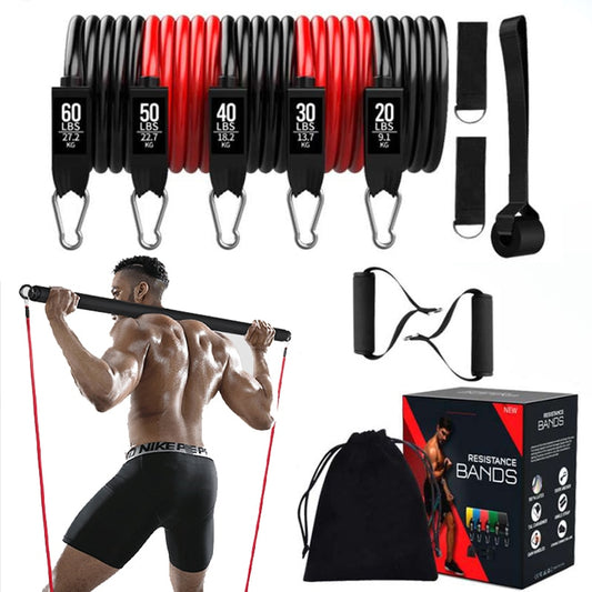 Portable Gym Bar Kit with Resistance Bands