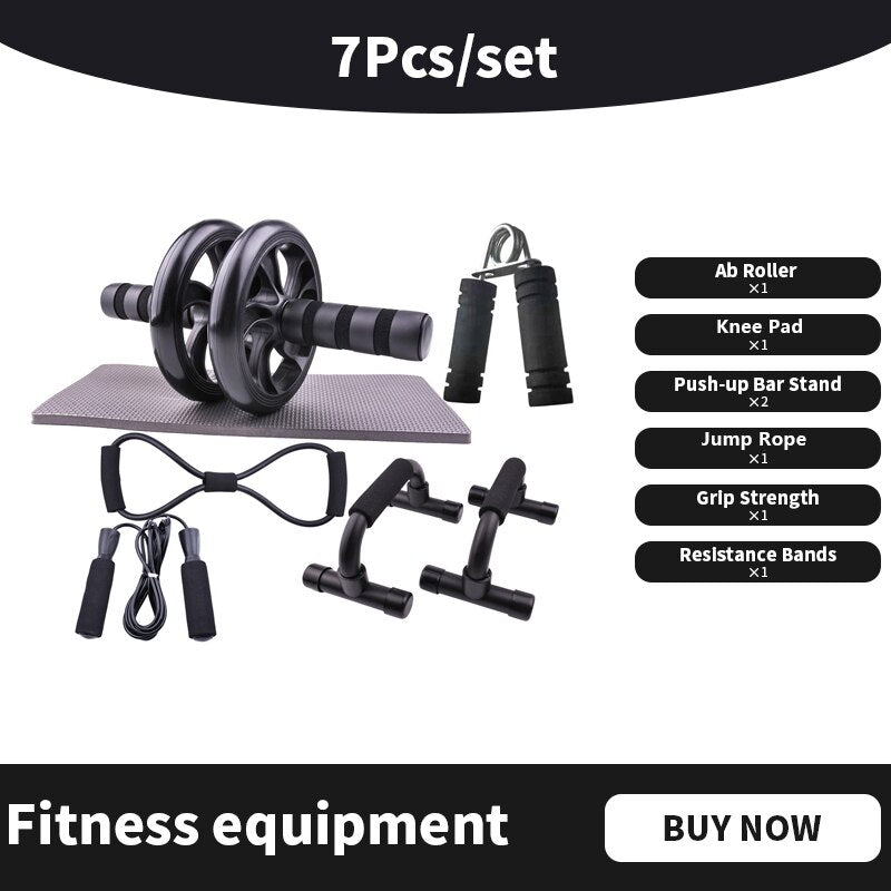 Fitness Ab Roller Kit for Men Women Bodybuilding Abdominal Core Muscle Exercise Strength Training Lose Weight Home Gym Equipment