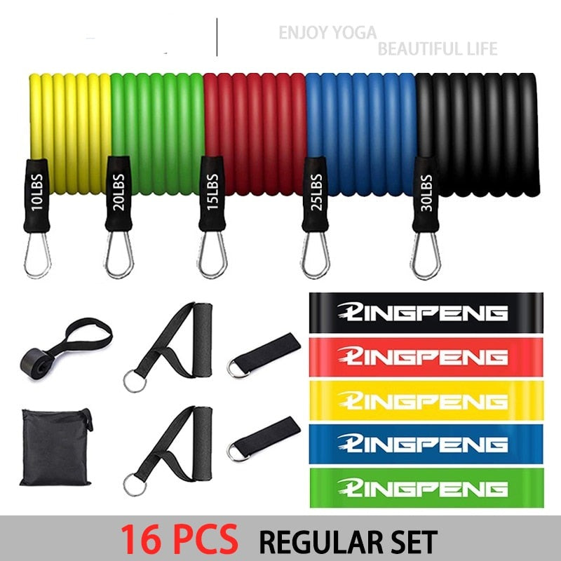 Resistance Elastic Band Strength Training Rod Set