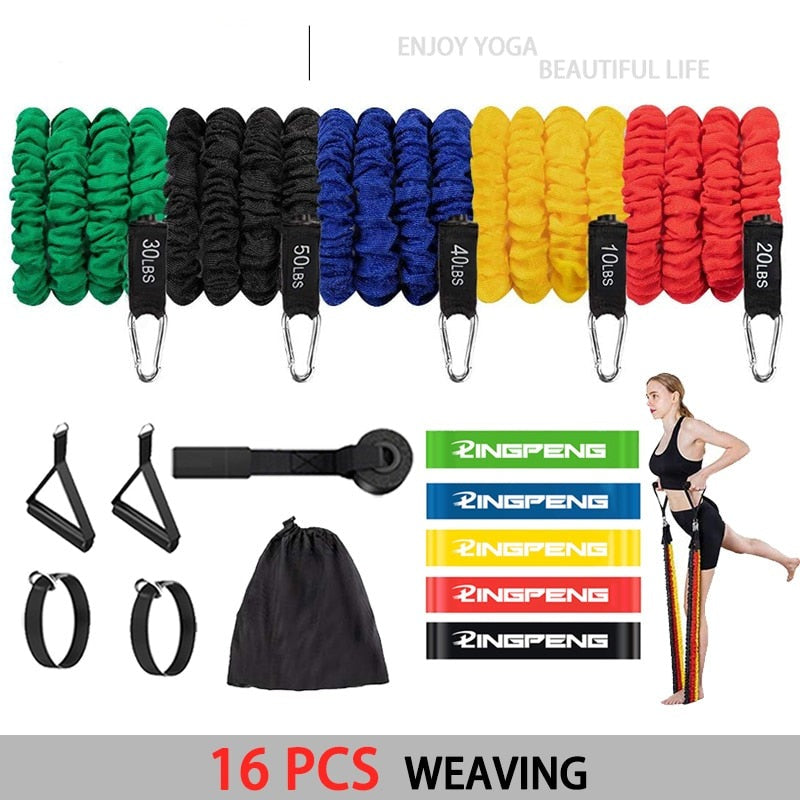 Resistance Elastic Band Strength Training Rod Set