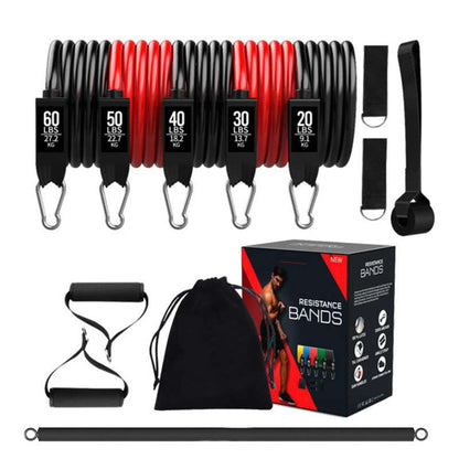 Portable Gym Bar Kit with Resistance Bands