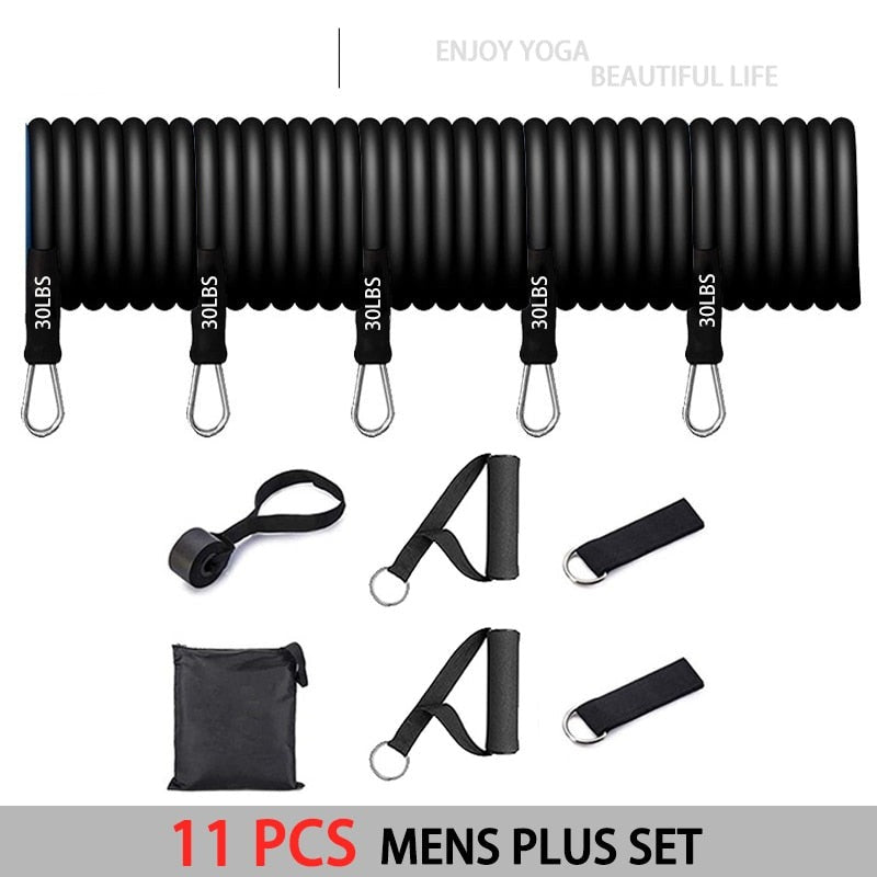 Resistance Elastic Band Strength Training Rod Set