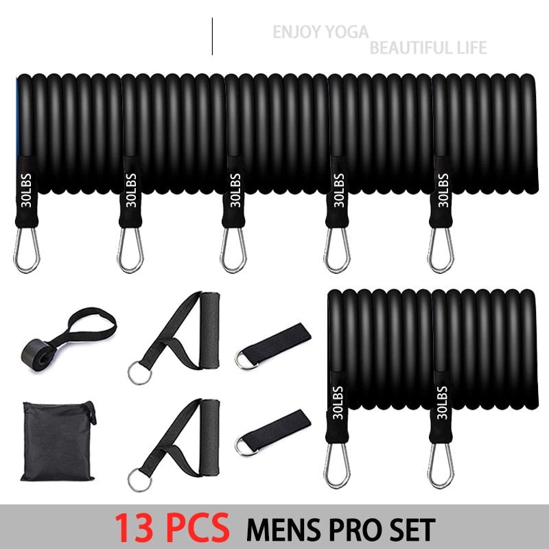 Resistance Elastic Band Strength Training Rod Set